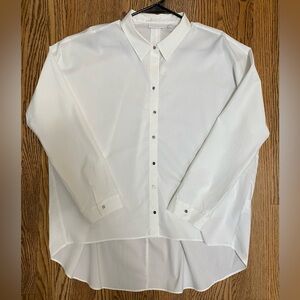 Women’s New York & Company Brand White Long Sleeved Button Down Blouse Size XL